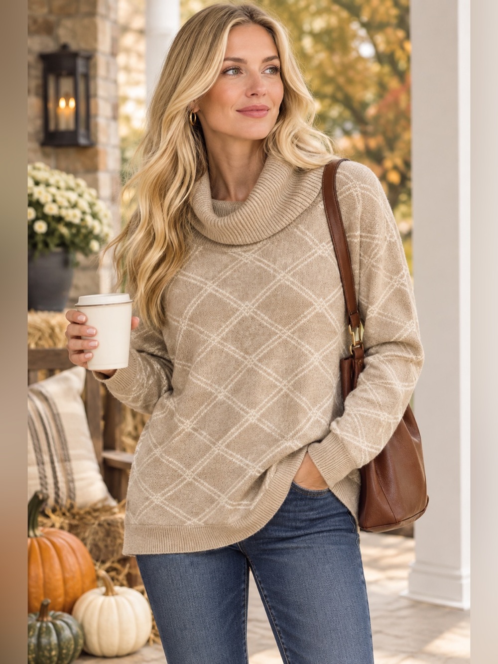 Liz Claiborne cowl-neck pullover sweater